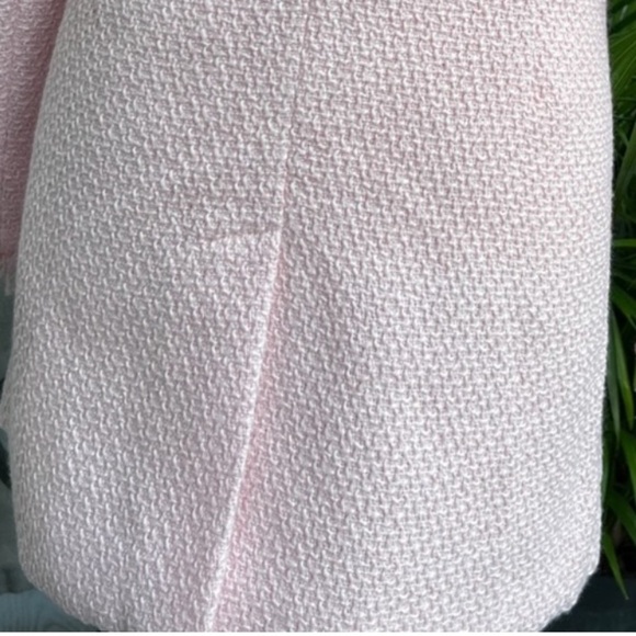 Pink Frayed Edge Fringe Women's Tweed Long Boucle Blazer barbie - Picture 6 of 11